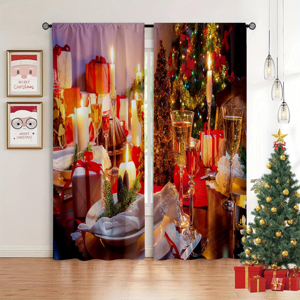 

Шторы на окна с надписями «Веселое Рождество», «Снеговик», «Снежинка», напечатанные шторы, праздничные шторы для ресторана, декоративные шторы для вечеринки, 2 шт. W50xH140(CM)x2PCS&Grommet Top