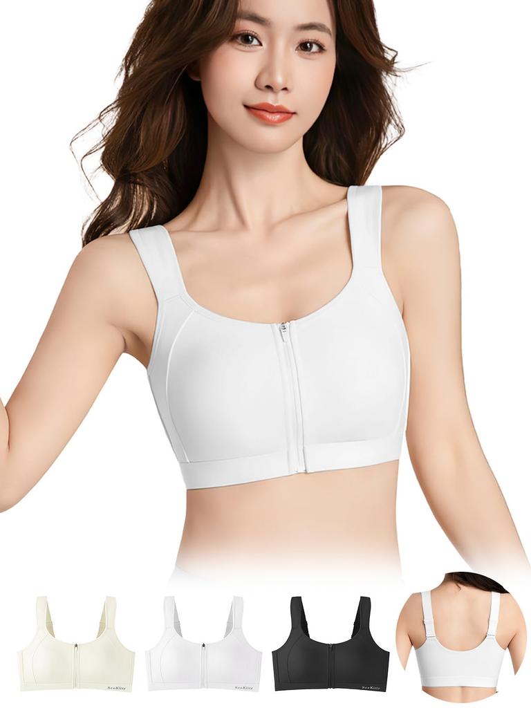 Bra Zipper for Instant Thin Fits Corrects Sagging Seamless Stable High Front Flattens Japanese Style Gentle On Wireless [veimia] Breast-Slimming