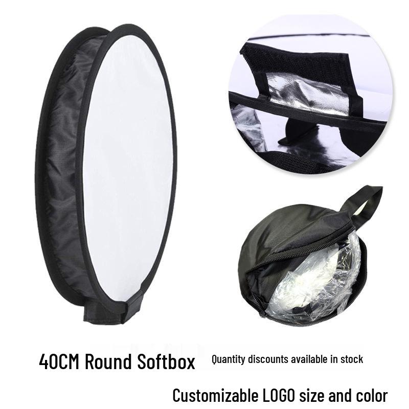 40 см Портативный складной мягкий светоотражающий софтбокс, Черно-белый