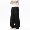 Drapierte gerade lässige Hose Herren einfache einfarbige Mode Sommertrend lockere Weitbein vielseitige Kordelzug lange Hose
