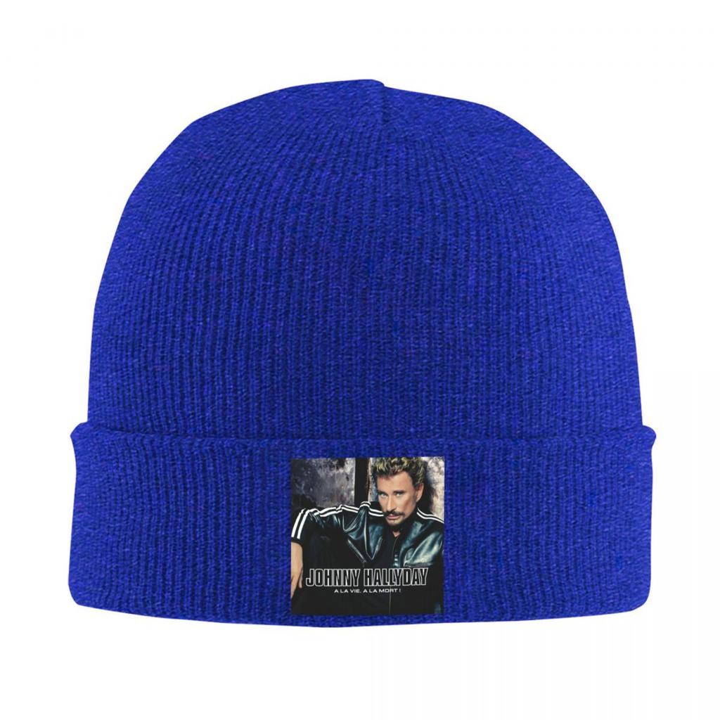 Johnny Hallyday Varm Stickad Mössa Mode Hätta Höst Vinter Utomhus Mössor Hattar för Unisex Vuxna