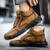 Herrenstiefel Vintage Stiefeletten Männliche Outdoor-Schuhe Wildleder Bequeme Schuhe Herrenstiefel Schnürstiefel Wanderschuhe Übergröße 39-47