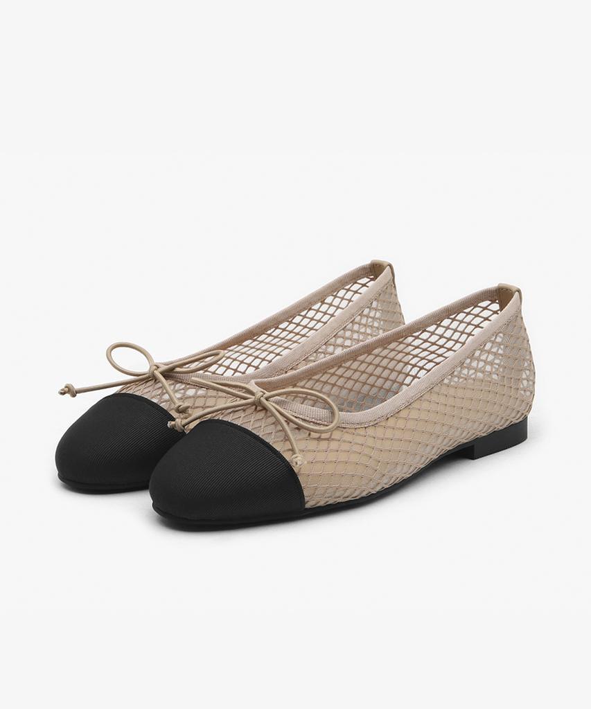 Sappun Vanessa Mesh Ribbon Flat Shoes (1Cm)