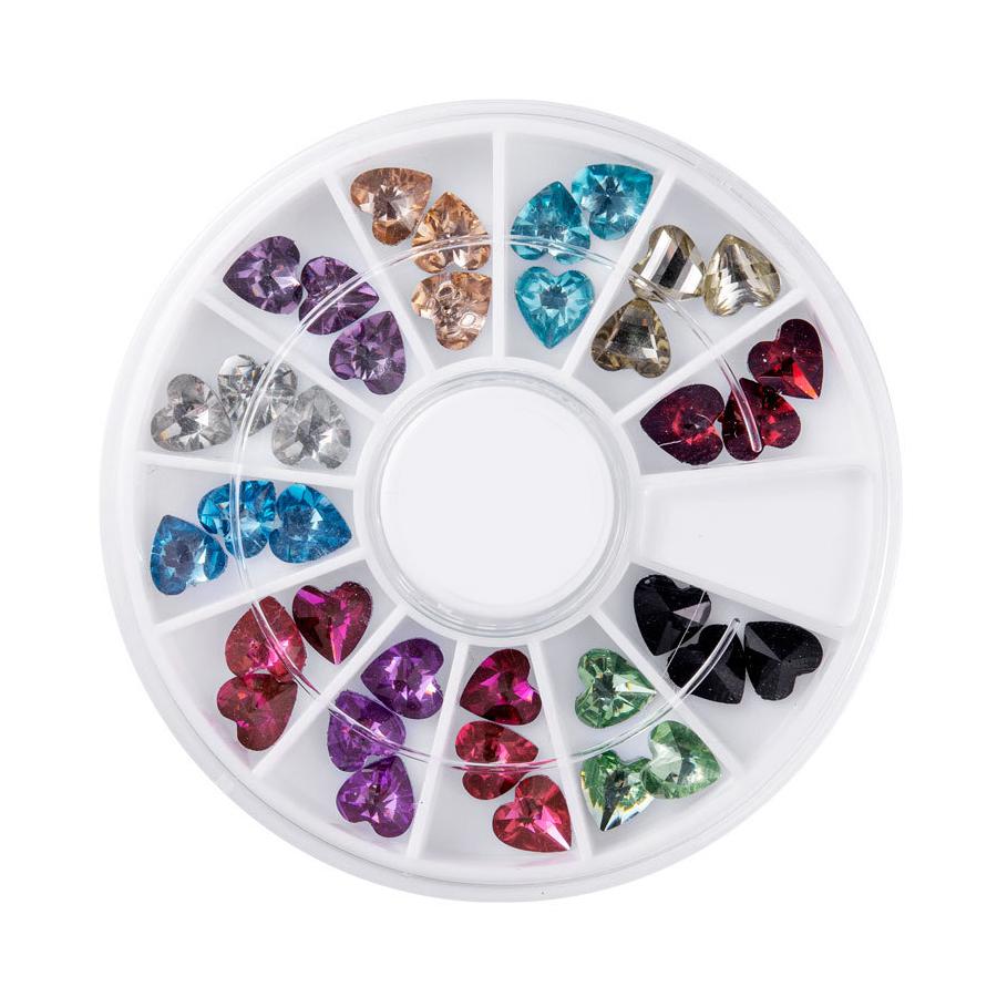 

36Pcs 3D Nail Rhinestones, Flat Back Square Heart Drop Shape Wheel, Nail Glitter Gems Decorations for DIY Manicure Cell Phone Decor