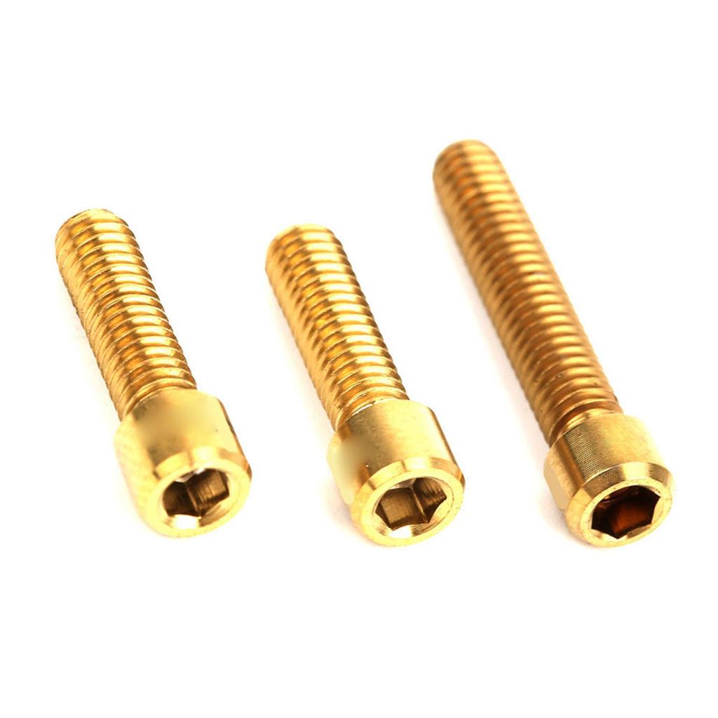 3 Pcs Titanium Alloy Steering Stem Handlebar Rear Dial Screws Bolts Set for Road Bicycle Accessories