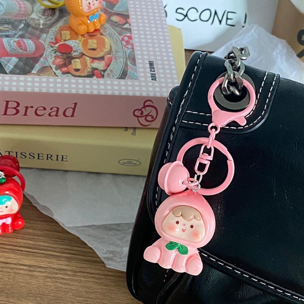 Cute Bell Keychain Candy Color Backpack Hange New Car Decoration Gift Pendant