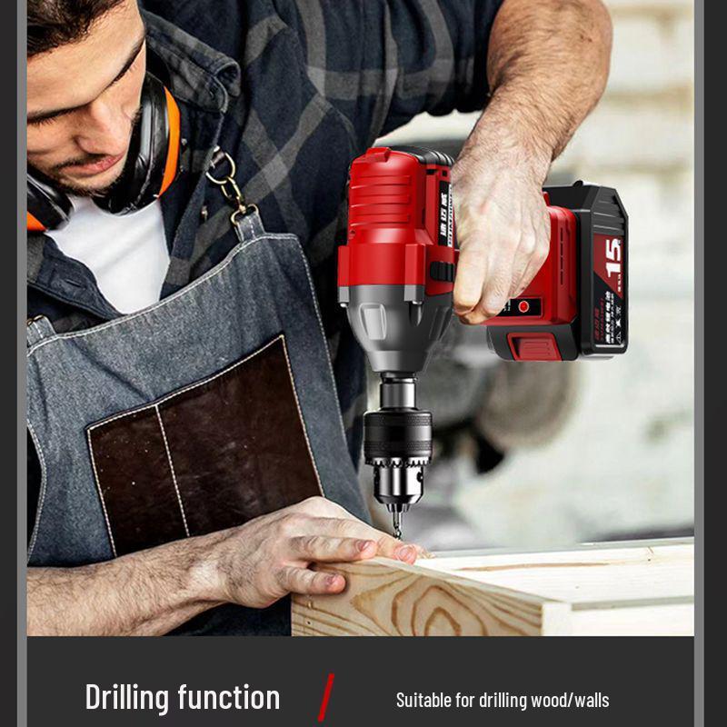High Torque Rechargeable Brushless Electric Impact Wrench with Lithium Battery for Woodworking & Auto Repair