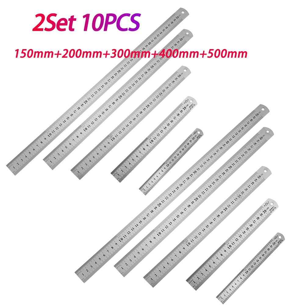 Stainless Steel Ruler Metal Ruler High Precision Millimeter Ruler Measuring Ruler for School Office Home Engineer Craft