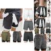 Men's Camo Running Double-deck Stretchy Quick Dry Gym Shorts With Secure Phone Bag