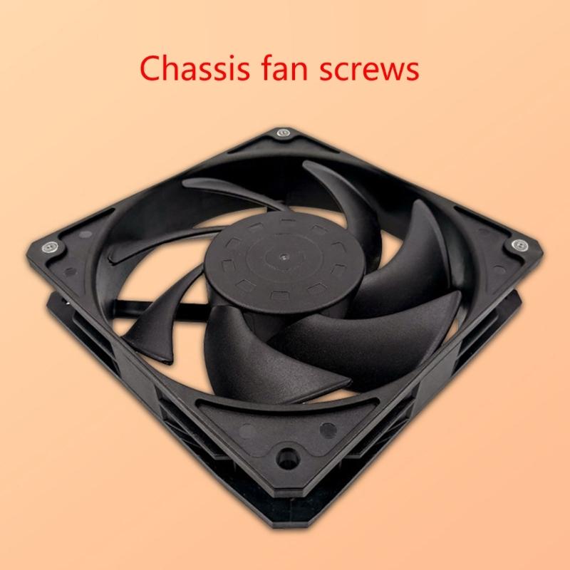 Set of 4 Double Locking Cooling Fan Mount Screws for 25mm Thickness Computer Cooling Fan Nut Screws Replacement Screw