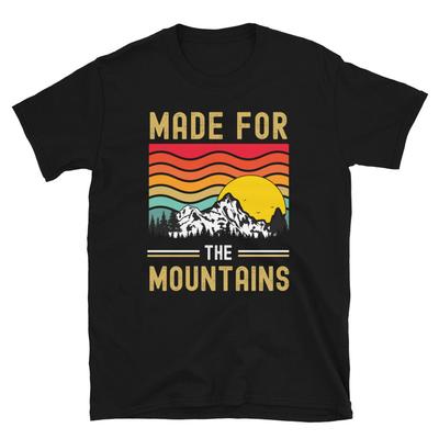 Retro Sunset Mountains T-Shirt, Nature Lover Gift