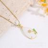 Hetian Jade Water Drop Necklace Women'S Light Luxury Retro Court Style Temperament Inlaid Flower Accessories