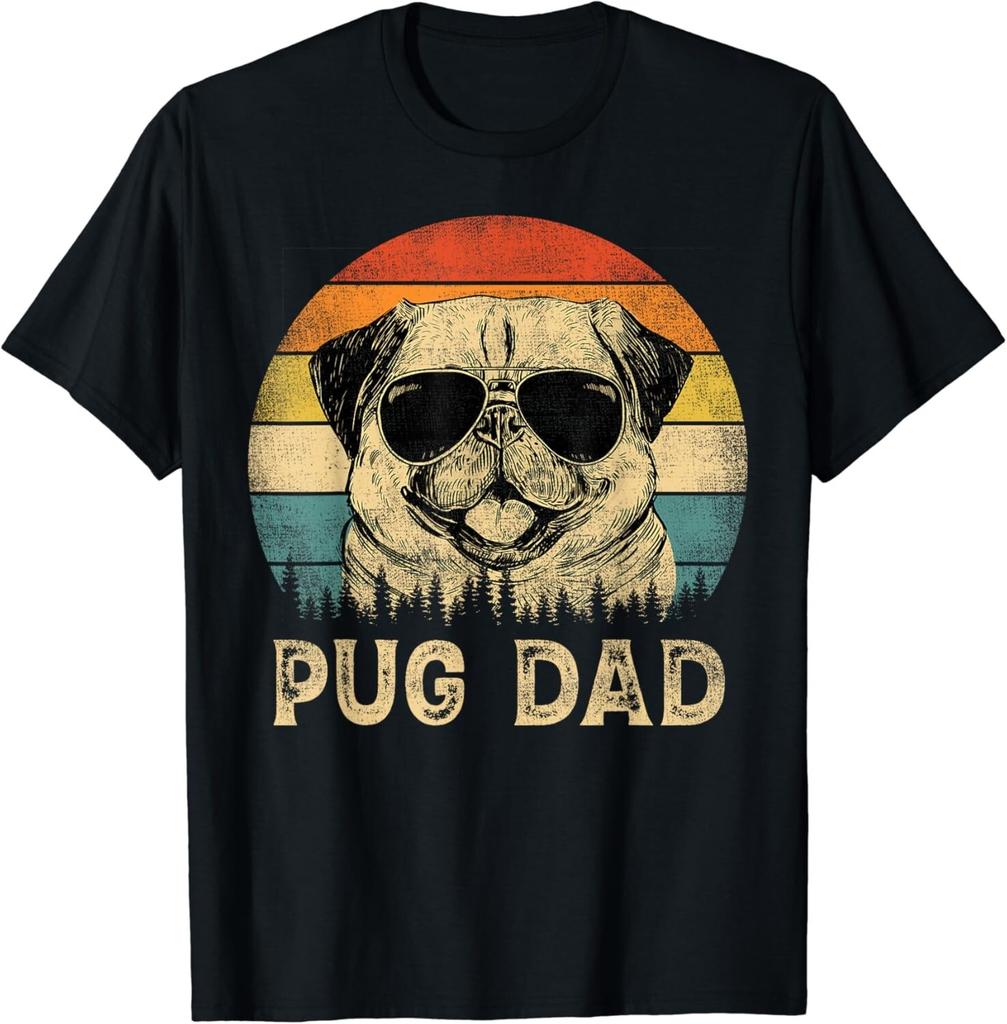 Vintage Pug Dad Dog Lovers Father_s Day Tee Gift Unisex T-Shirt