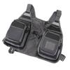 Strap Fishing Vest Fly Fishing Vest 8 Pockets Oxford Cloth Reflective Strips Mesh Lining Adjustable Fishing Gear for Outdoor Black