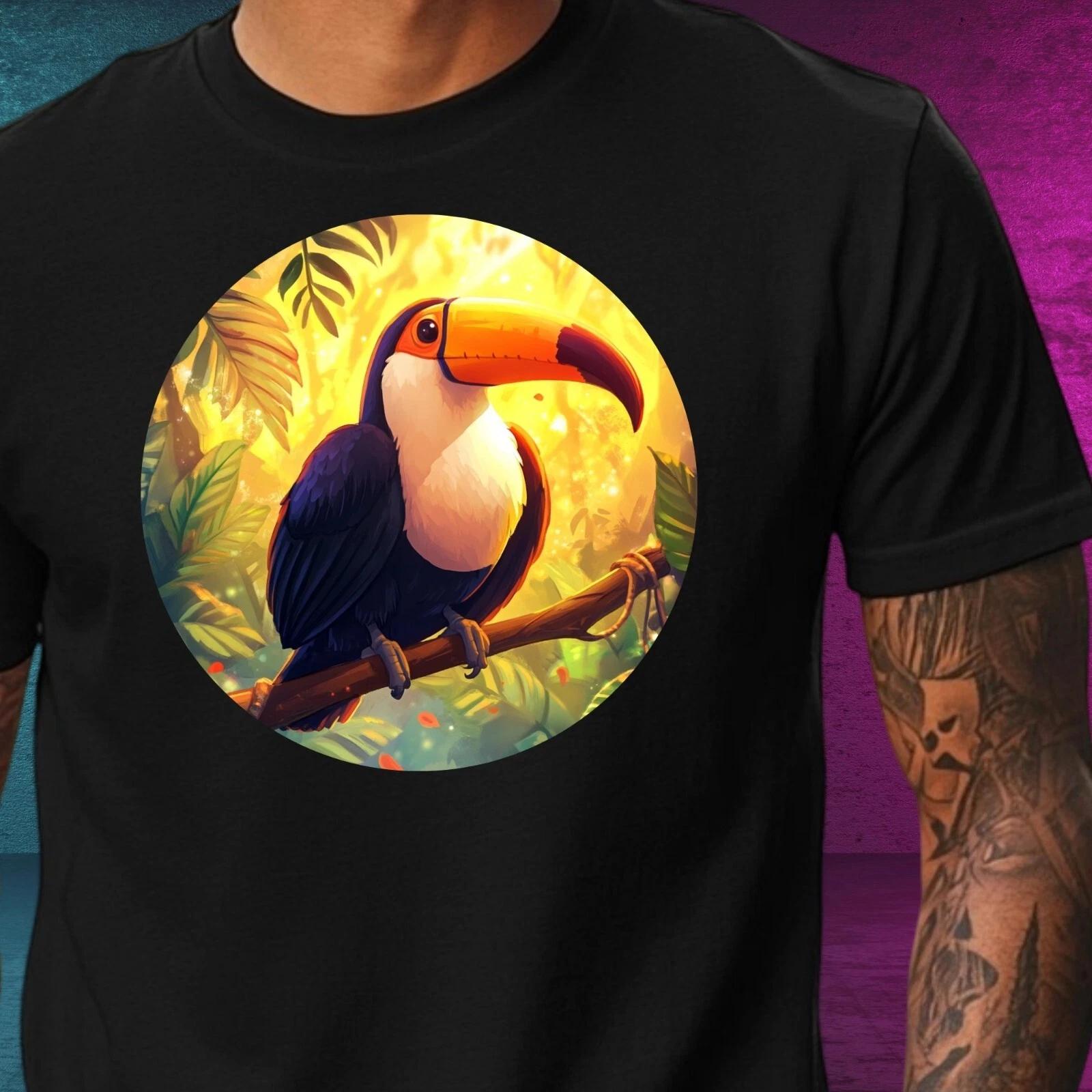T-Shirt Herren Tukan Vogel Anime Motiv Baumwolle Größe XS bis 5XL M