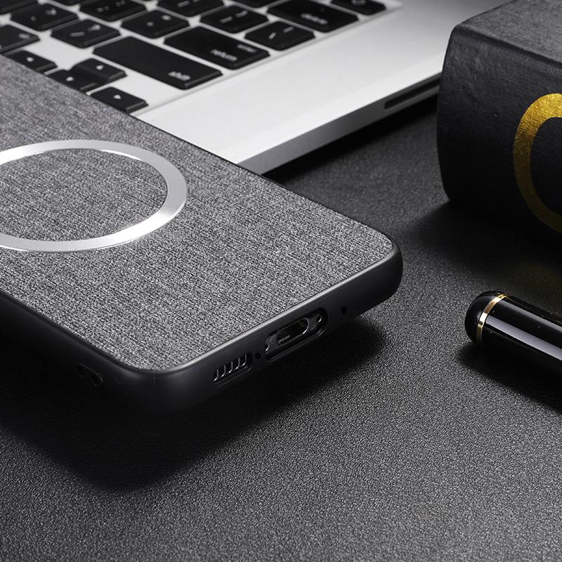 For OnePlus 13 Case Drop-Proof TPU+Cloth Back Phone Cover Compatible with MagSafe