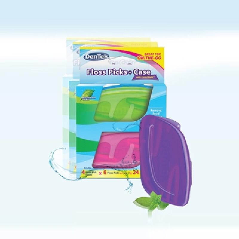 [Dentek] Portable Dental Floss (with Case) 4-piece Set (6 pieces each)