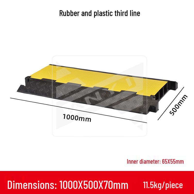 Cable Protection Raceway: Rubber & Plastic Speed Bump for Roads, Construction, and Indoor/Outdoor Use