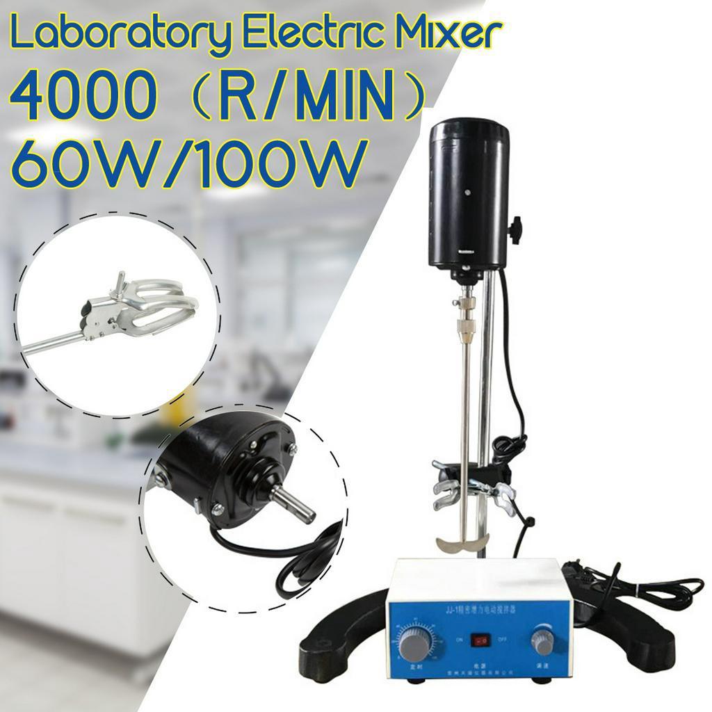 4000rpm Electric Mixer multi-function Mixer Overhead Stirrer Adjustable Churn Stir Machine Blenders Laboratory Stirrer 100W/60W