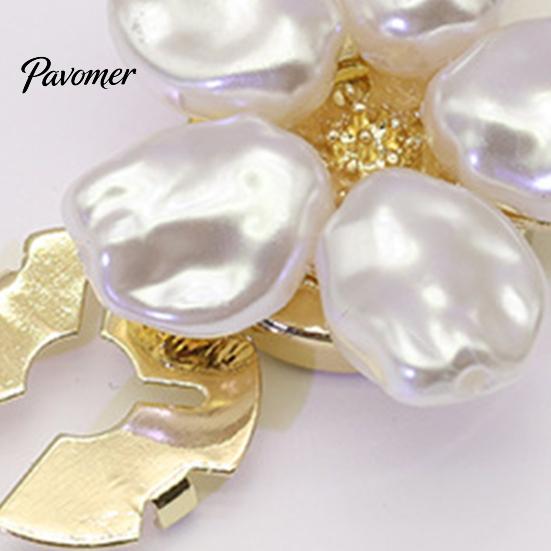 DIY Crafting Accessories Pearl Flower Button Cover, Clip On Covers for Women, Detachable Shirt Decorative Metal Clips, White Cufflink Accessory