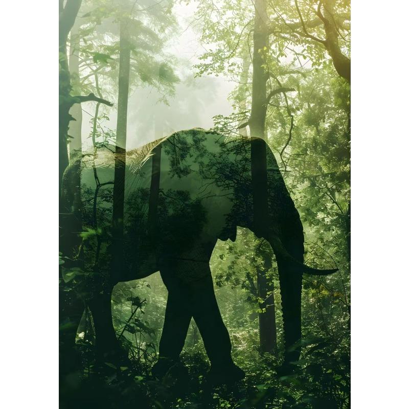 Animal and Forest Poster Eagle Wolf Tiger Lion Cat Panda Fox Tree Canvas for Living Room Home Decor Wall Art Mural