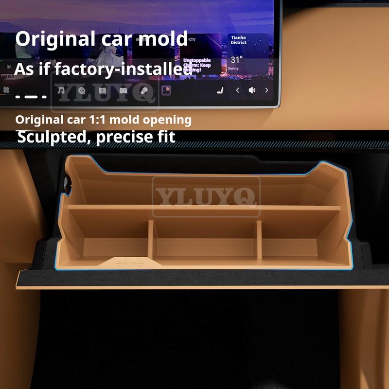 For 2026 For 2026 ZEEKR 9X Front Passenger Glove Box Storage Organizer Silicone Storage Box Interior Modification Accessory