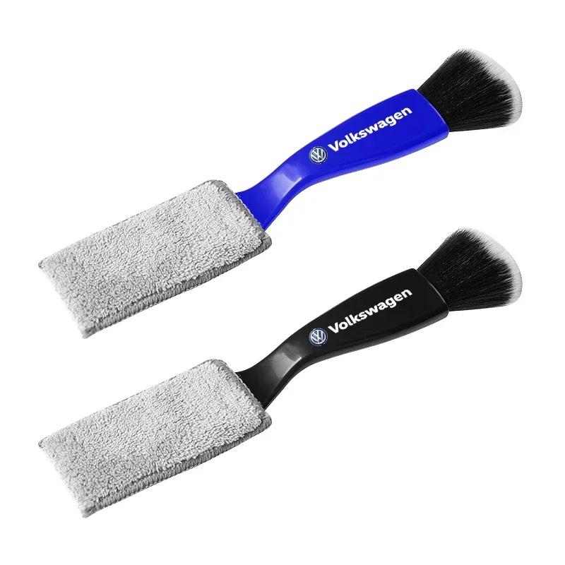 Car Clean Double Head Brush Detailing Interior Soft Detailing Brush For Volkswagen Polo Golf 3 4 5 6 7 8 6 T5 B4 B5 B6 B7 B8 MK4 MK5 MK6 MK7 MK8