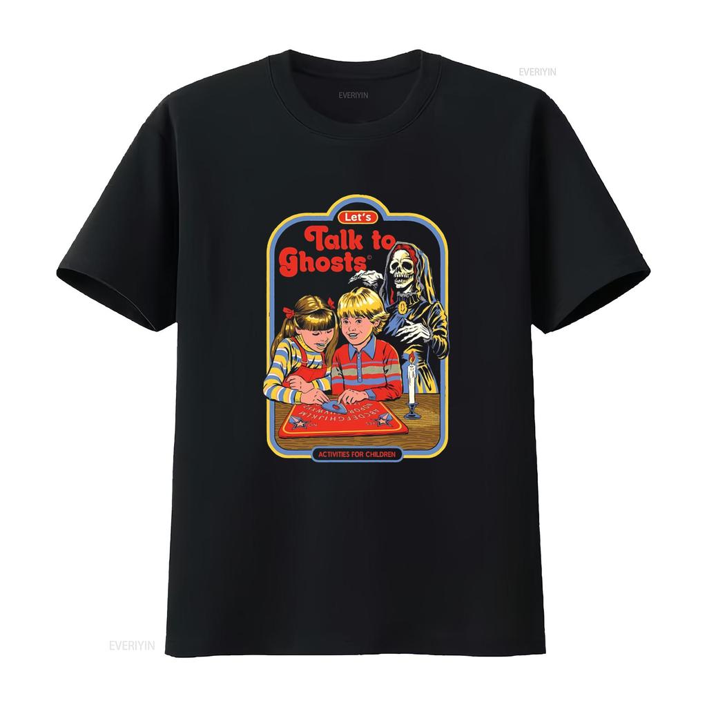 Pyramid International Lets Talk To Ghosts Kids Activity T Shirt L Black Vintage Washed Stretched Comfortable Designer Clothes