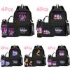 4Pcs/set Cartoon K-Pop Printed 750Ml Water Bottler Backpack Handbag Pencil Case for Teenager Boy Girl Schoolbag Large Capacity Waterproof Bookbag