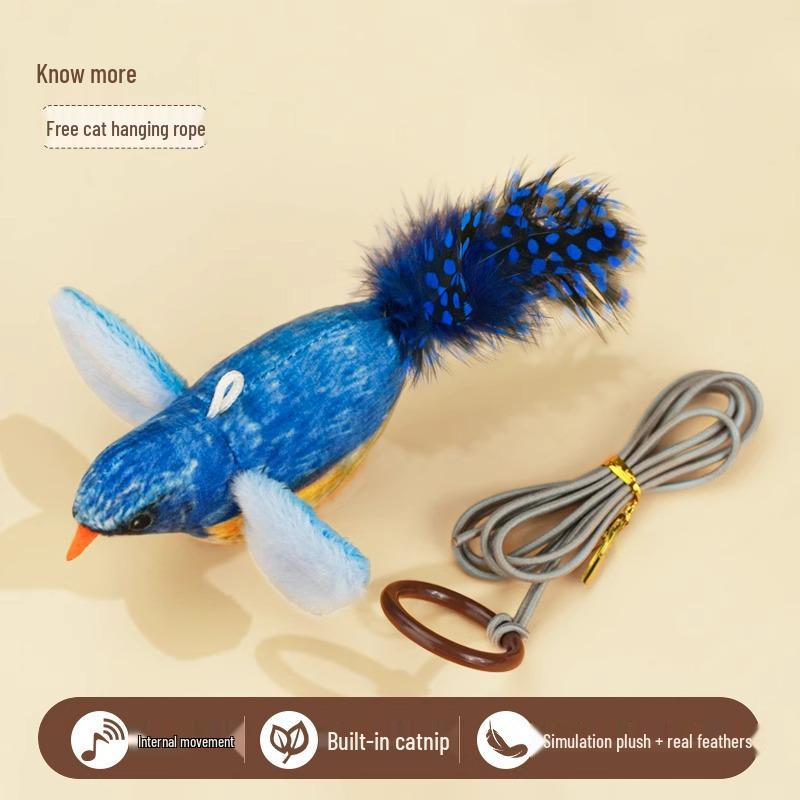 

Bird Sounding Self-Playing Cat Teaser Stick – Scratch & Bite Resistant Kitten Toy for Boredom Relief