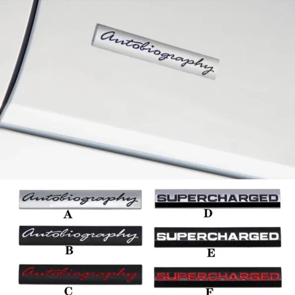 Autoliography SUPERCHARGED Auto-Heckkoffer-Emblem-Aufkleber, Auto-Seitenabzeichen-Aufkleber für Lan/d R/over Disc/overy Ra/nge Rov/er De/fender