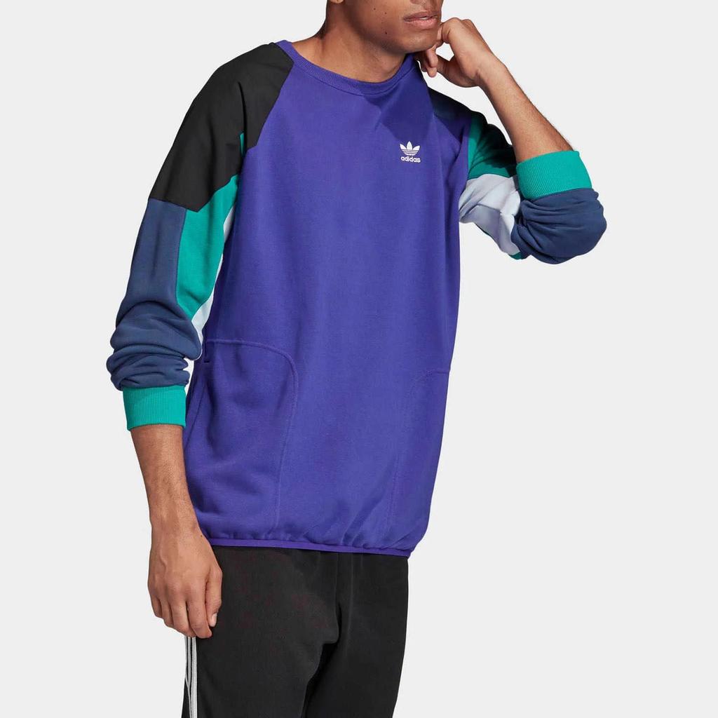 Adidas Originals Sweatshirts Men's Blue Crew Neck Moderate Regular (Unisex) Sweatshirts FM3697