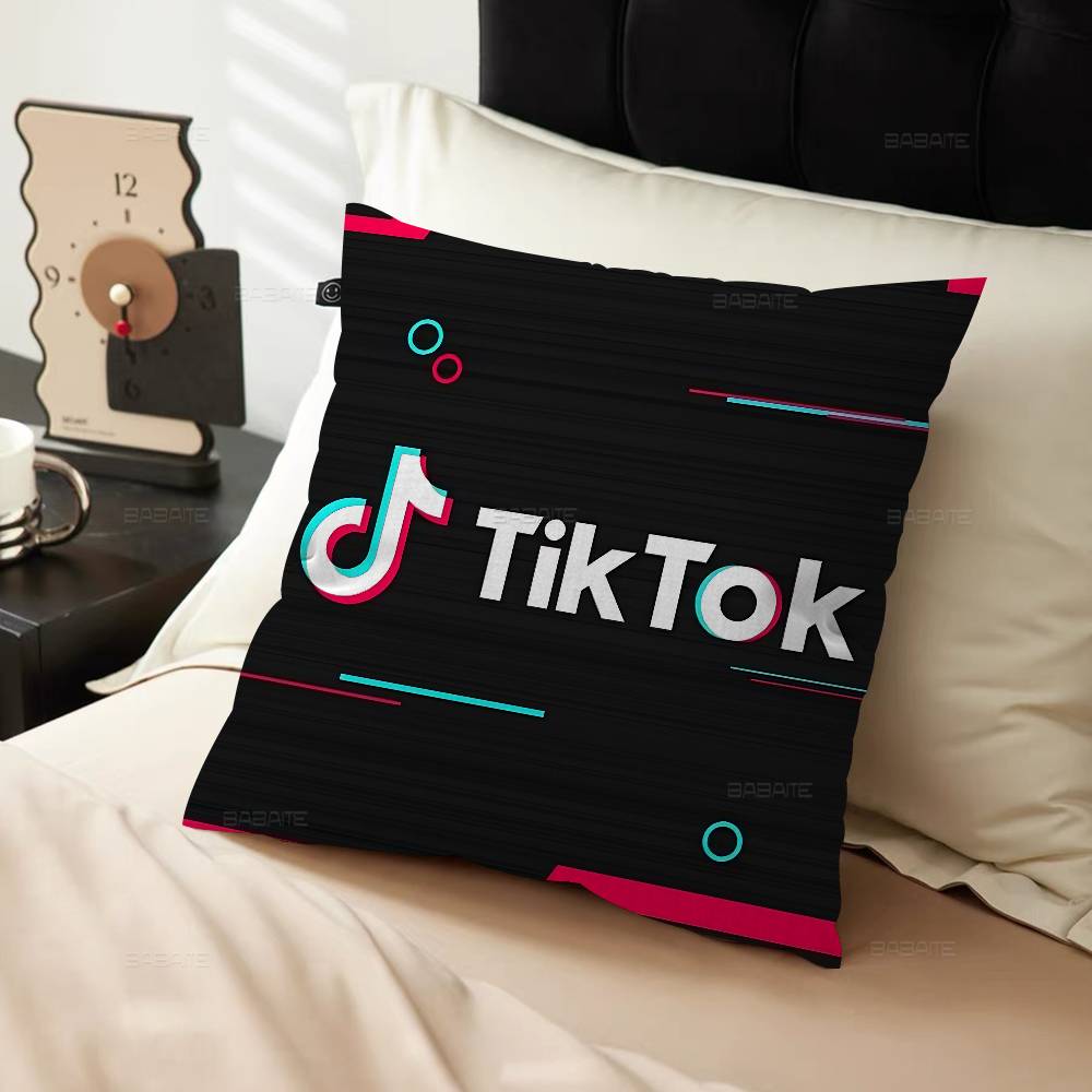 T-TikToks Logo Pillow Anime Pillow Sofa Bed Head Pillow Cover Cushion Cover 45x45 Cm Fashion