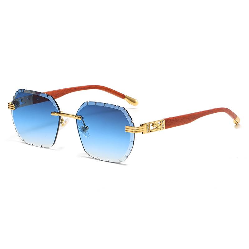 Punk Rimless Polygon Sunglasses Men Fashion Vintage Trendy Small Frame Sun Glasses Frameless Eyewear UV 400
