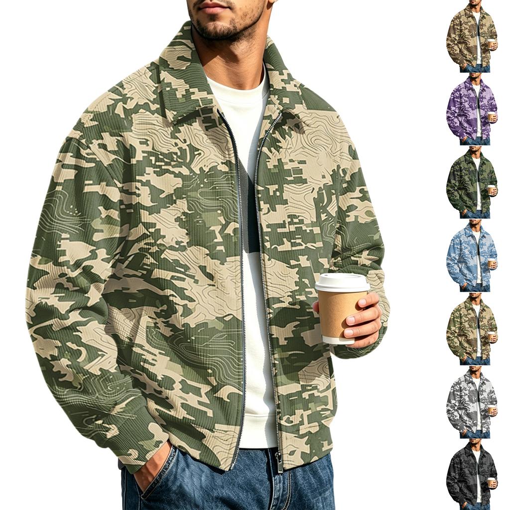 Men's Casual Loose Fit Lapel Jacket with Zip Front, Everyday Outerwear for Daily Wear
