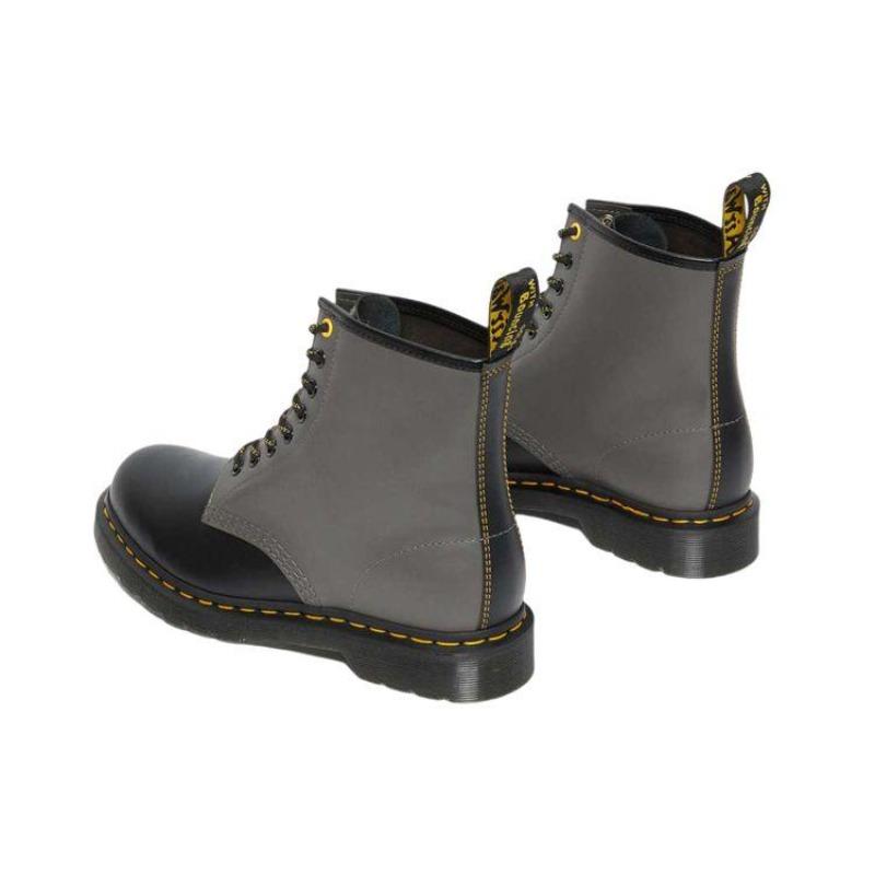 Dr. Martens 1461 SMOOTH Leather Lace-Up Short Boots Unisex Grey Black 27538001