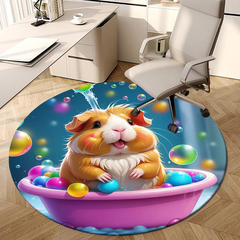 1pc Office Carpet Chair Mats Cute Guinea Pig Bath Time Perfect for Decorating Office Chairss, Or Bedrooms.YDT445