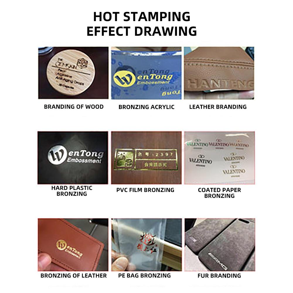 Máquina Manual de Estampado en Caliente Lámina Dorada Logotipo Repujado Máquina de Branding Cuero Plástico Madera PU PVC Logotipo Marca Herramienta de Prensado en Caliente