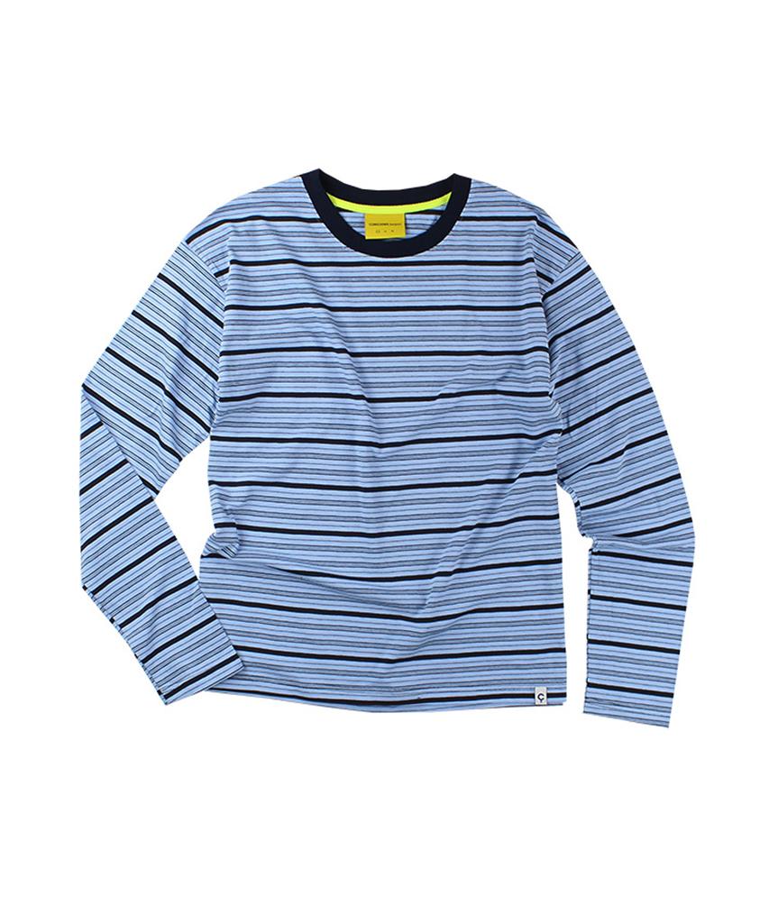 CONICHIWA BONJOUR Multi-Stripe Long Sleeve (White/Sky)