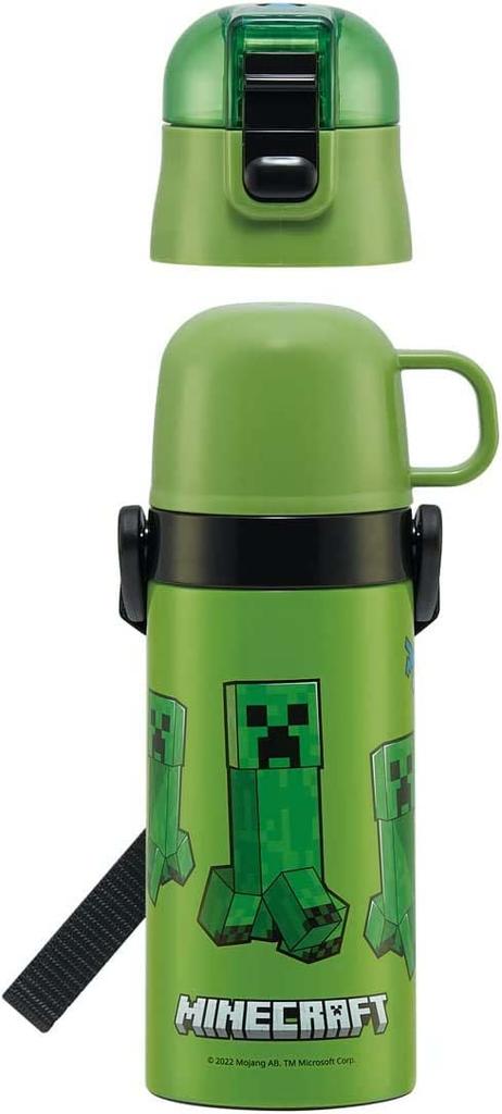 Skater Water Bottle 350ml Minecraft Minecraft for Children Direct Drinking Cup Drinking 2WAY with Cup Stainless Steel SKDC3-A