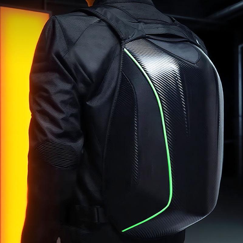 Motorcycle Helmet Backpack, Waterproof Hard Shell Riding Bag, KTM Style