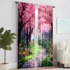2 pcs   versatile polyester transparent curtains for home decoration Enchanting Cherry Blossom for use in bedrooms and living