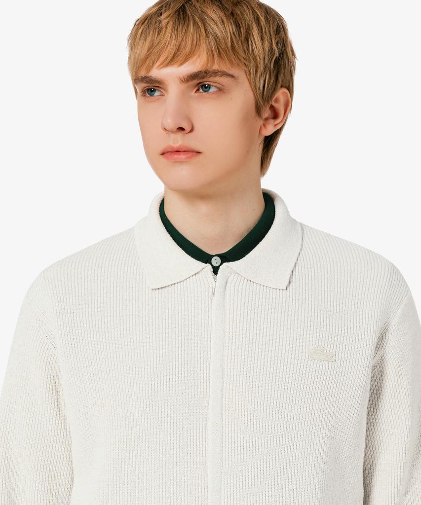 Lacoste Men'S Rib Collar Zip-Up Cardigan Ah403E-56G S7G