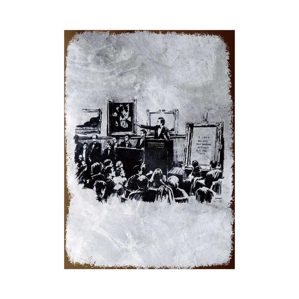 Banksy Graffiti Art Metal Tin Sign Poster Street Wall Painting Love Little Boy Poster Living Room Corridor Bar Home Decoration