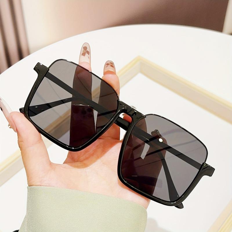 Vintage Inspired Square Frame Fashion Glasses Unisex Composite Material  Decorative Eyewear for Men and Women