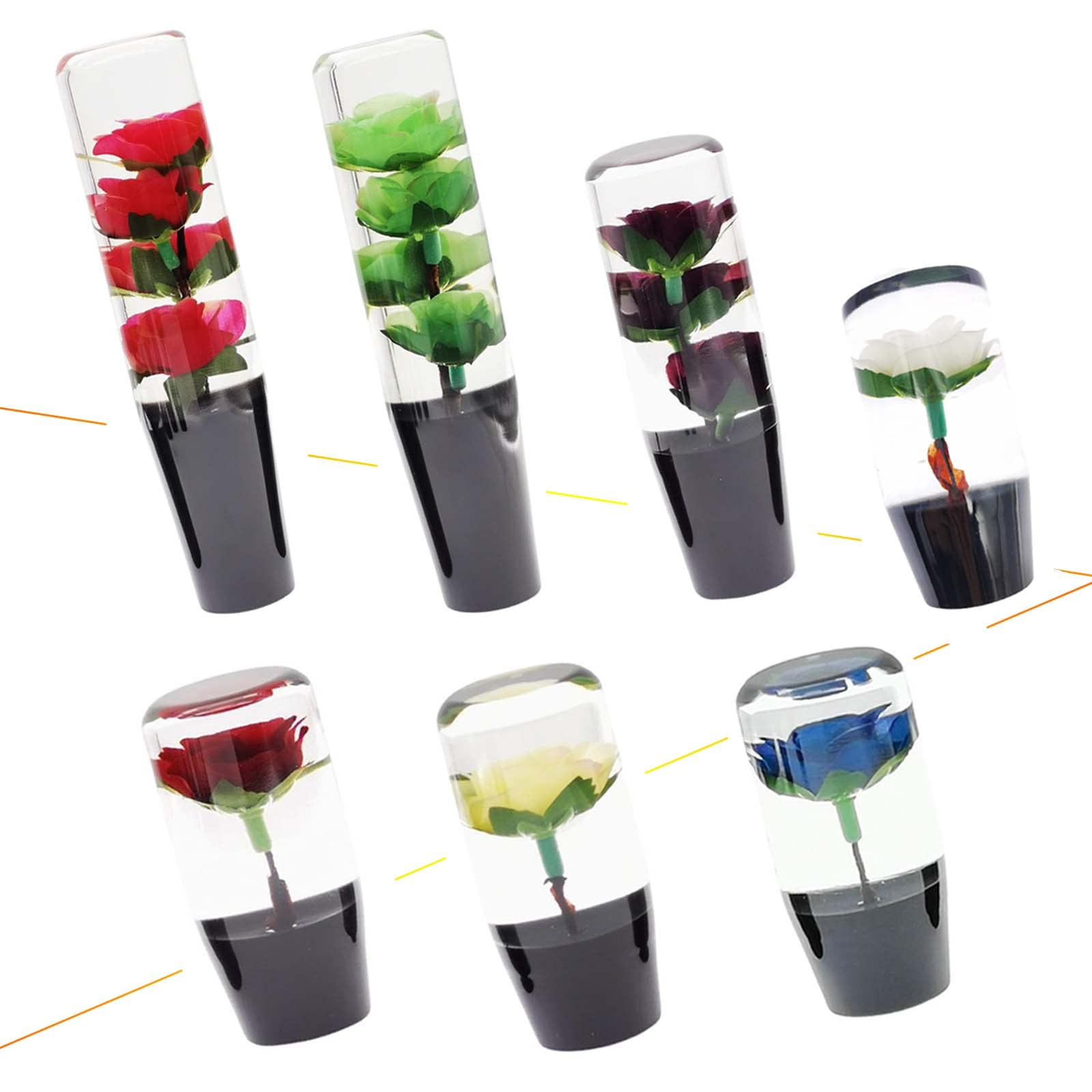 

JINGLING Подводный Цветок Ручка Переключения, Кристалл, Стиль Шова Ретро, Прозрачная Ручка КПП, Аксессуар, Универсальный 20cm белый