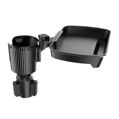 Nastavitelný držák na poháry otočný prodlužovací tác o 360 stupňů Prostor Car Food Table Tác s držákem telefonu Pro SUV Golfové vozíky Nákladní automobily