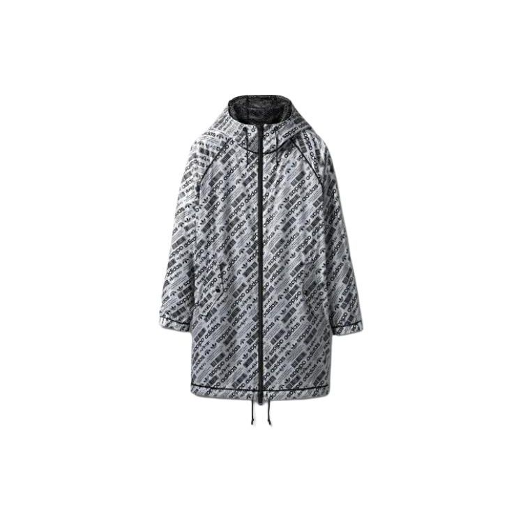 Adidas AW Logo Print Shell Parka White/Black/Black Unisex Streetwear CW3368
