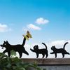 3Pieces Black Cats Garden Stakes Weather Resistant Metal Iron Art Cats Decors For Outdoor Yard And Lawn Patios Balcony