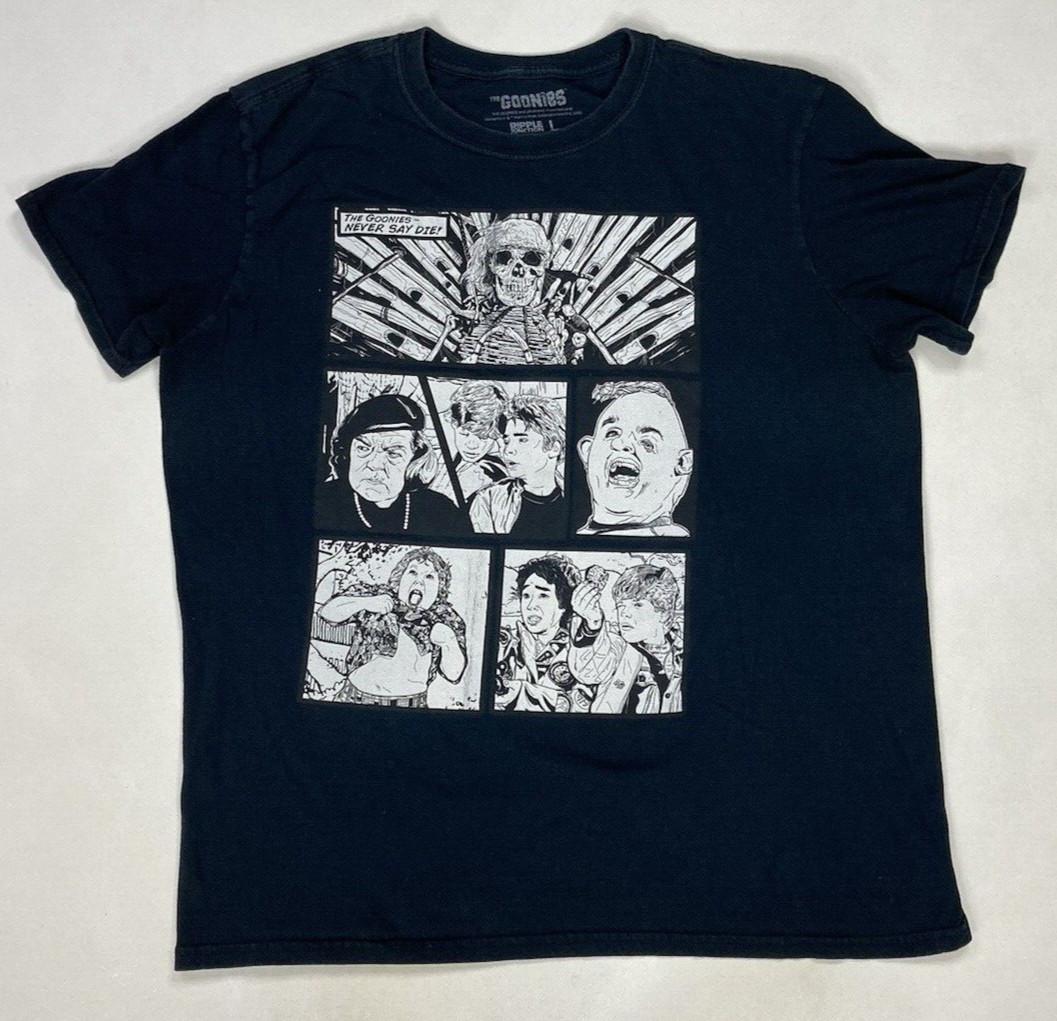 The Goonies Never Say Die Graphic T-shirt Men Large Black Short Sleeve L